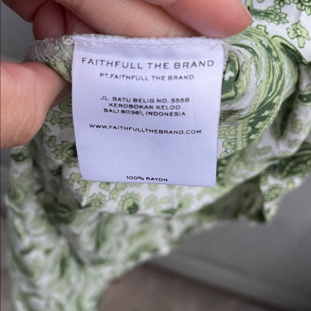 Faithfull the Brand Green Paisley Midi Dress Size: M - Picture 8 of 11